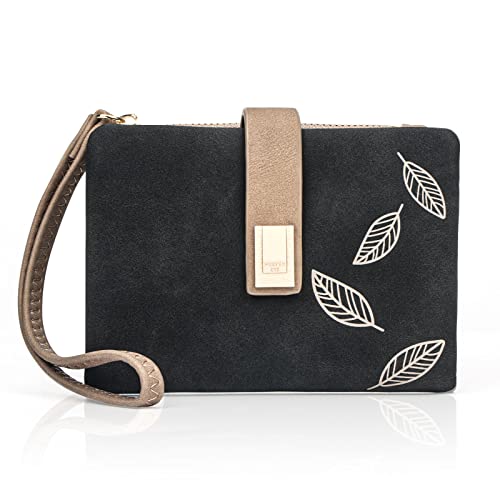 DANXIAN Geldbörse Damen Klein, Portemonnaie 100% Veganes Leder, Kleines Geldbeutel Weich Bequem Süß Mit Viel Kartenfächer von DANXIAN