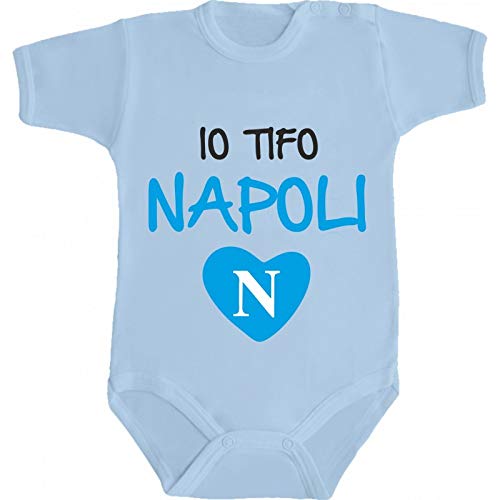 Baby-Body für Mädchen, Jungen, Pyjama IO, Tifo Neapel, Blau 6 Monate von DANZA IN VETRINA