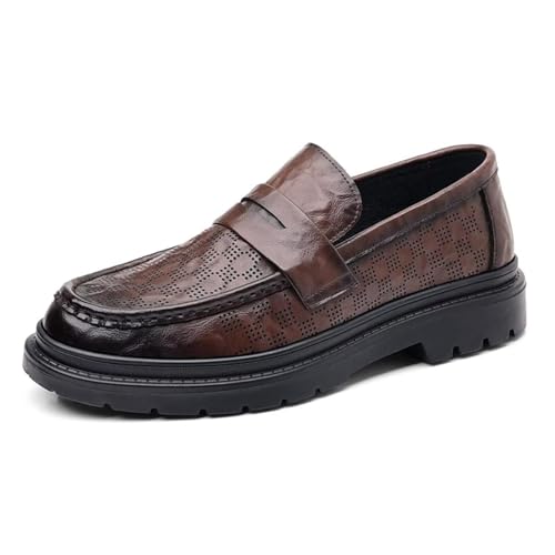 Atmungsaktive Slipper for Herren, leicht, bequem, for Büro, Business, Freizeit(Brown Hollow,42 EU) von DAO-UPPSE