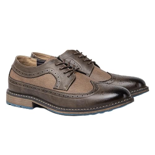 Bequeme Herrenschuhe, Business-Casual-Oxfords aus Leder, unterstützende flache Schuhe for Gehen und Arbeiten for langes Tragen(Brown,39 EU) von DAO-UPPSE