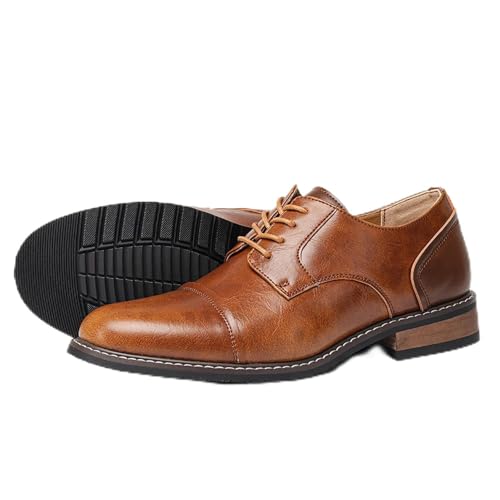 Bequeme Herrenschuhe, Business-Casual-Oxfords aus Leder, unterstützende flache Schuhe for Gehen und Arbeiten for langes Tragen(Dark brown,44 EU) von DAO-UPPSE