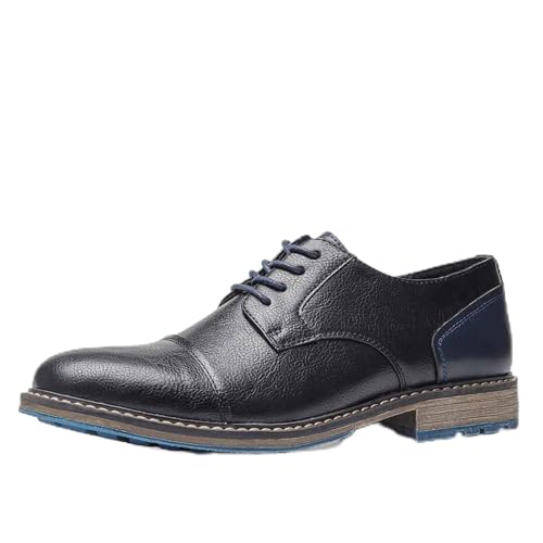 Bequeme Herrenschuhe, Business-Casual-Oxfords aus Leder, unterstützende flache Schuhe for Gehen und Arbeiten for langes Tragen(Schwarz,39 EU) von DAO-UPPSE