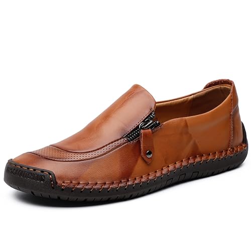 Formelle Herren-Loafer mit Quaste, elegante Abendschuhe, bequeme Slip-On-Business-Schuhe for Hochzeit und Büro(Yellow-brown,42 EU) von DAO-UPPSE