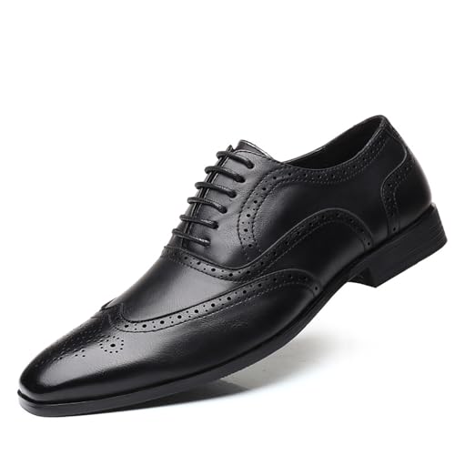 Herren-Loafer mit spitzer Zehenpartie, formelle Business-Schuhe for Hineinschlüpfen for feierliche Anlässe(Schwarz,39 EU) von DAO-UPPSE