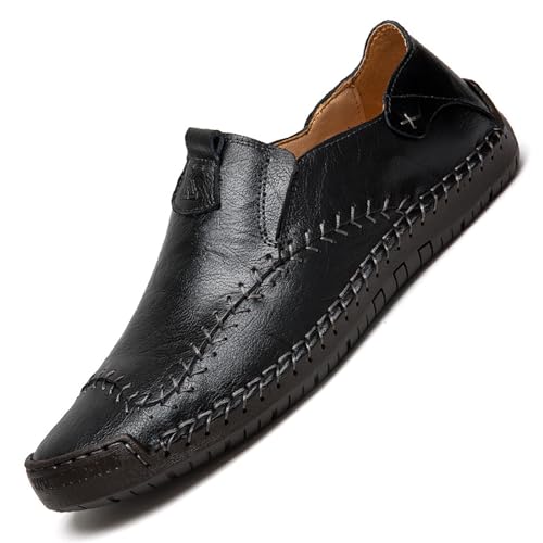 Herren Penny Loafer Lederoptik Fahrschuhe Komfort Mokassins for Business Freizeit(Schwarz,39 EU) von DAO-UPPSE
