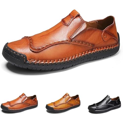Leichte Freizeitschuhe for Herren, atmungsaktive Slip-On-Loafer, bequemes Tragen for tägliche Aktivitäten(Brown,44 EU) von DAO-UPPSE