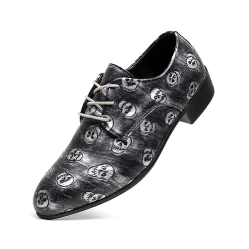 Oxford-Abendschuhe for Herren mit einzigartigem Muster, Obermaterial aus Leder, for Schnüren, formell, lässig, bequem, Business-Schuhe(Gray,41 EU) von DAO-UPPSE