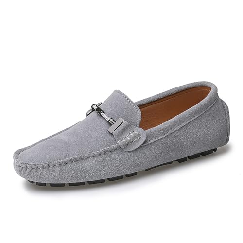 Pennyloafer for Herren, Slipper im klassischen Mokassin-Stil for lässige, halbformelle Kleidung(Gray,46 EU) von DAO-UPPSE