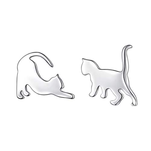 925 Sterling Silber niedliche Tier Katze Ohrstecker für Frauen Geburtstag Schmuck Geschenk für Katzenliebhaber von DAOCHONG