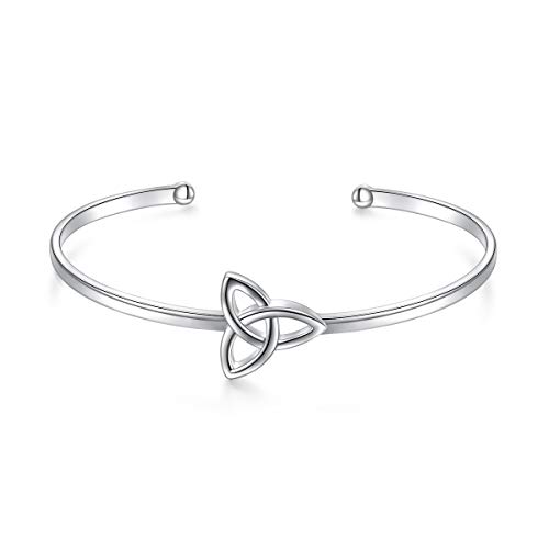 DAOCHONG 925 Sterling Silber Keltischer Knoten Armband Irischer Schmuck Manschettenarmreif für Damen Gattin Freundin Bester Freund Schwester Mutter DAOCHONG 925 Sterling Silber Keltischer Knoten Armband Irischer Schmuck Manschettenarmreif für Damen Gattin Freundin Bester Freund Schwester Mutter von DAOCHONG
