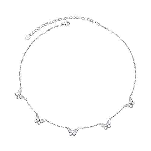 DAOCHONG 925 Sterling Silber zierliche Schmetterling Choker Halskette Geburtstagsgeschenk für Frauen Schmuck von DAOCHONG