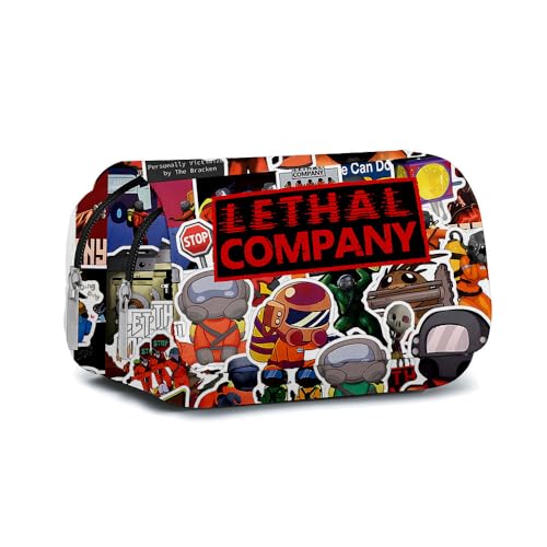 Lethal Company Große Stifttasche Anime Peripherie Große Kapazität Bleistift Fall Doppel Zip Flap Stift Fall Mode Gedruckte Student Briefpapier (E) von DAOWIN