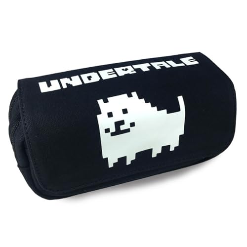 Undertale Große Stifttasche Anime Peripherie Große Kapazität Bleistift Fall Doppel Zip Flap Stift Fall Mode Gedruckte Student Briefpapier (A) von DAOWIN