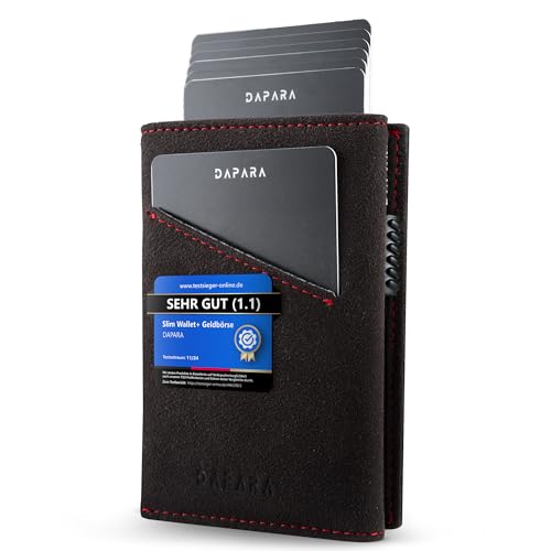 DAPARA Geldbörse Herren | Slim Wallet Herren mit Münzfach & RFID-Schutz | Portmonee Männer | Kartenetui für 12 Karten | Smart Wallet for Men | Karten Geldbeutel | Portemonnaie | Microfiber von DAPARA