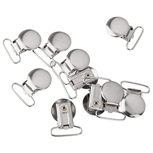 Schnuller Clips 10 Stück Metall Schnullerclips Baby Schnullerketten Clip Heftklammern Nuckelclip für Kinder Baby Schnullerhaken Babywagen Spielzeughalter 25mm von DAQIEPIN