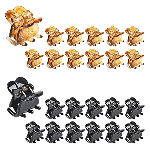 24 Stück Haarklammern Klein 1,5 cm Mini Haarklammern, Kunststoff Kleine Haarspangen für Mädchen und Frauen von DAQIEPIN