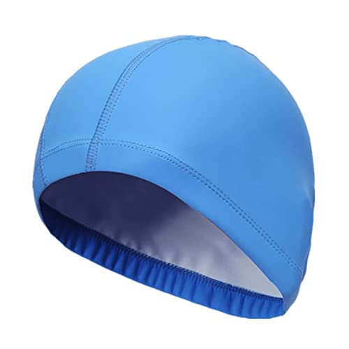 Badekappe wasserdicht Bademütze PU Beschichtet Weiche Badehaube Ohrenschutz Schwimmhaube Schwimmkappe für Herren Damen Lange Kurzes Haar von DAQIEPIN