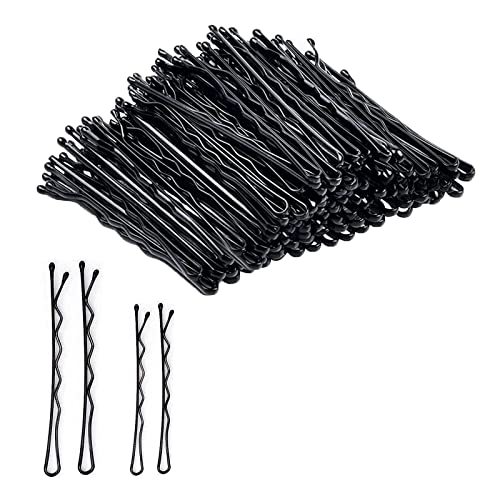 Haarnadeln 250 Stück Schwarzes Wellenform Haarklammern(200 Stück 1.97 inch und 50 Stück 2.36 inch) Klassische Bobby Pins für Mädchen Haarzusätze von DAQIEPIN