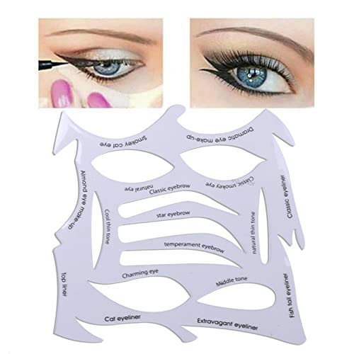 Eyeliner Schablone Lidschatten Schablone Set, Schnelles Augen Make-up Aufkleber Schablone für Anfänger, Smokey Lidschatten Cat Eyes Fischschwanz Eyeliner von DAQIEPIN