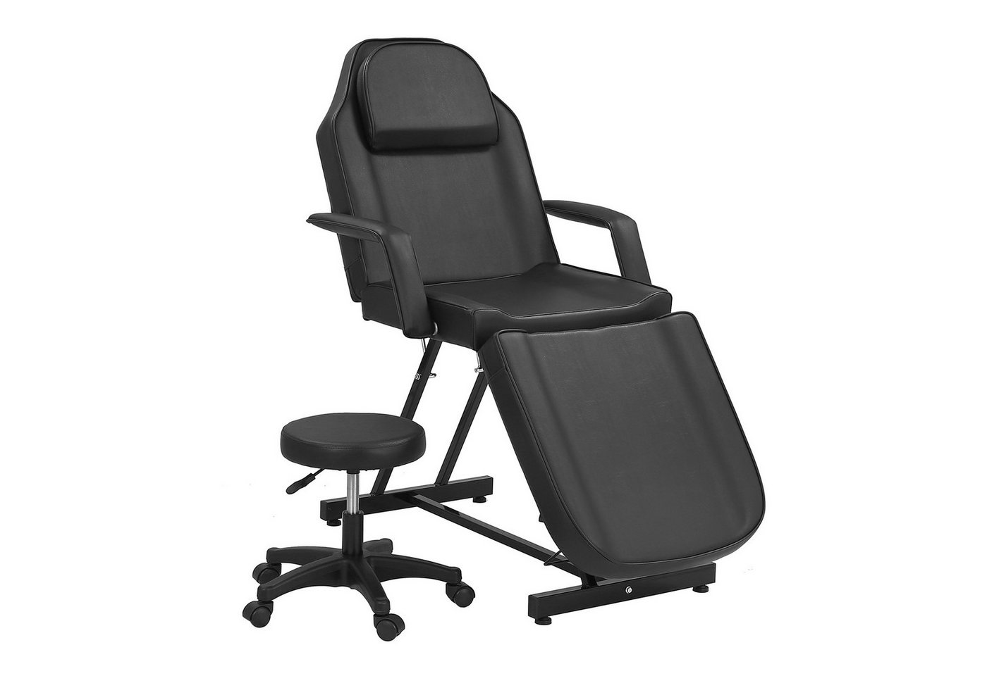 DARDVORLAG Massageliege Kosmetikliege, Therapieliege, Tattooliege, Schönheitsbett mit Hocker (Set, 2-St), dicke Polster aus hochdichtem Schaumstoff, abnehmbare Kopfstütze von DARDVORLAG
