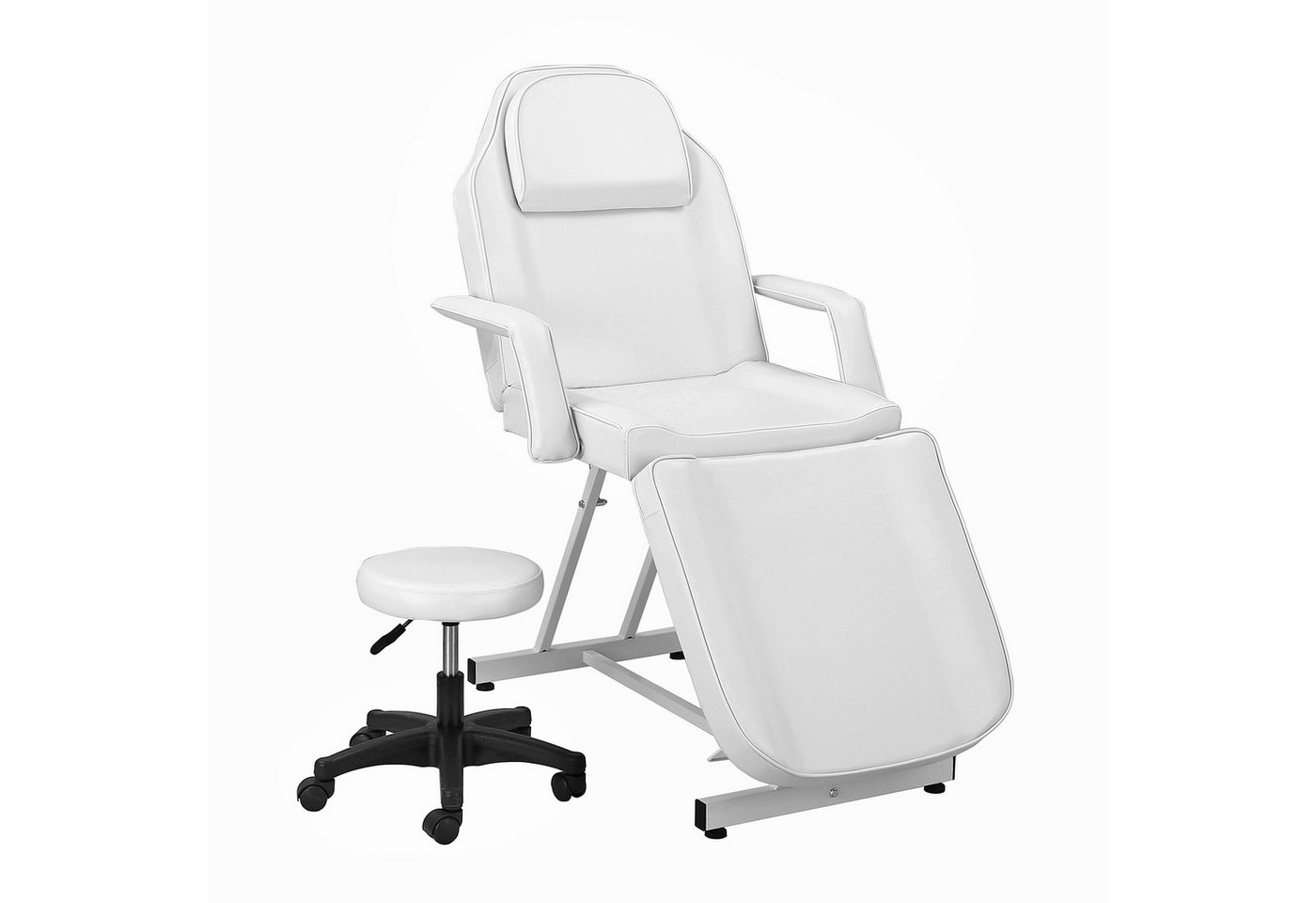 DARDVORLAG Massageliege Kosmetikliege, Therapieliege, Tattooliege, Schönheitsbett mit Hocker (Set, 2-St), dicke Polster aus hochdichtem Schaumstoff, abnehmbare Kopfstütze von DARDVORLAG