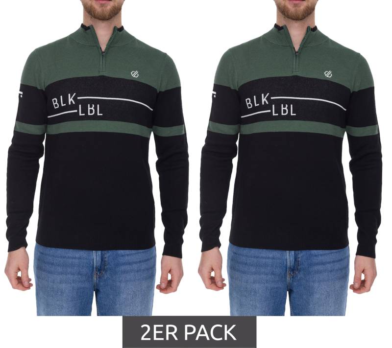 2er Sparpack DARE 2b Outgoing II Herren Sweatshirt Troyer mit antibakterieller Geruchskontrolle Pullover DMK312_P7T Schwarz/Gün von DARE 2b