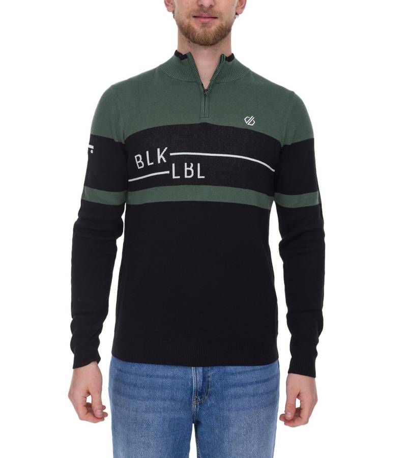 DARE 2b Outgoing II Herren Sweatshirt Troyer mit antibakterieller Geruchskontrolle Pullover DMK312_P7T Schwarz/Gün von DARE 2b