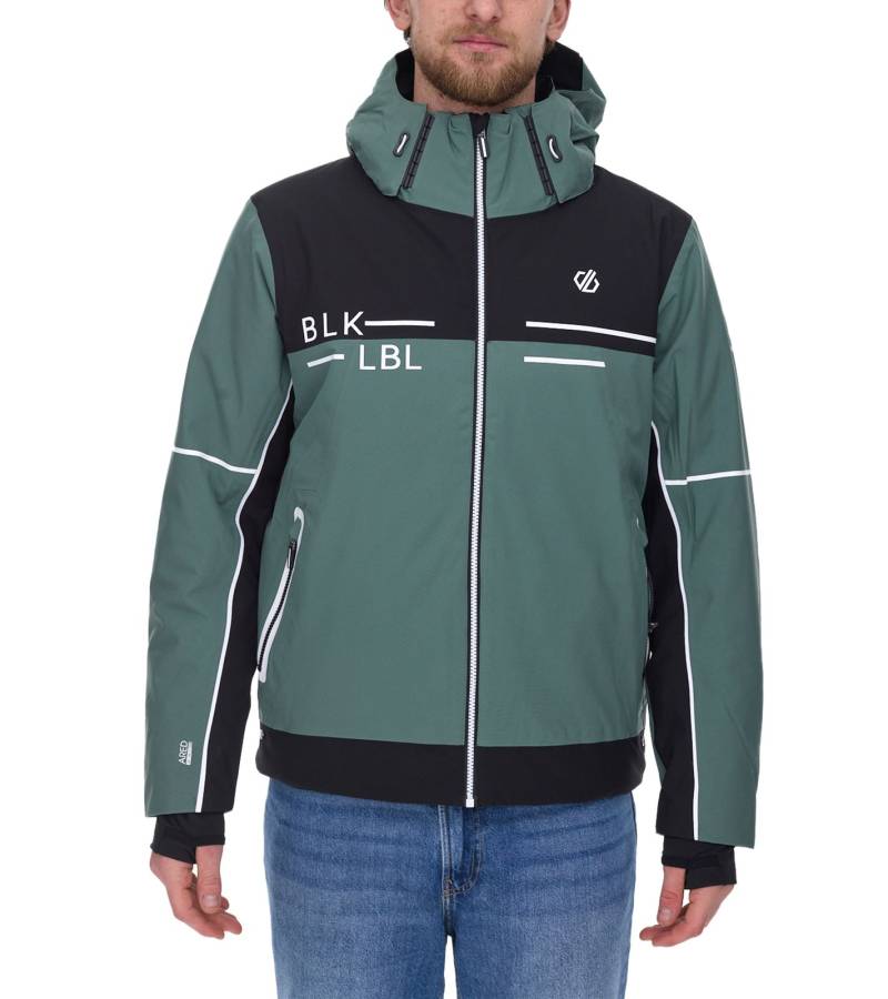 DARE 2b SPEED OUT II Herren Snowboard-Jacke wasserdichte Ski-Jacke nachhaltige Wintersport-Jacke DMP520_P7T Schwarz/Grün von DARE 2b