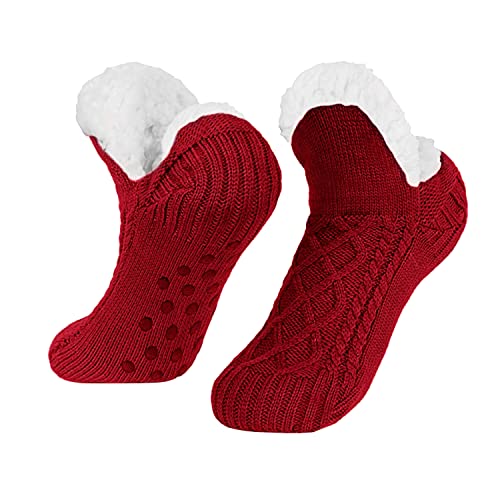 DARENYI Kuschelsocken Kinder Wintersocken Wintersocken Flauschige Socken Slipper Kuschelsocken Hausschuhsocken Damen Winter Warm Antirutsch Kuschelsocken Damen 35-39 von DARENYI