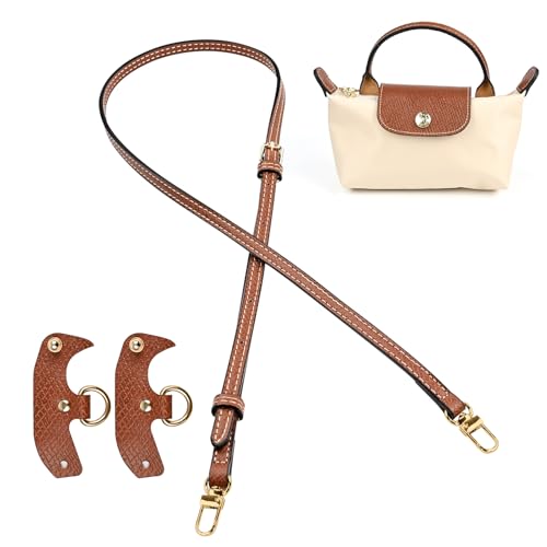 DARENYI Schultergurt für Longchamp Tasche Damen,schultergurt für longchamp mini,schulterriemen für taschen,Tragegurt für Longchamp,längenverstellbarer Ersatzriemen aus Leder(gelb-braun) von DARENYI