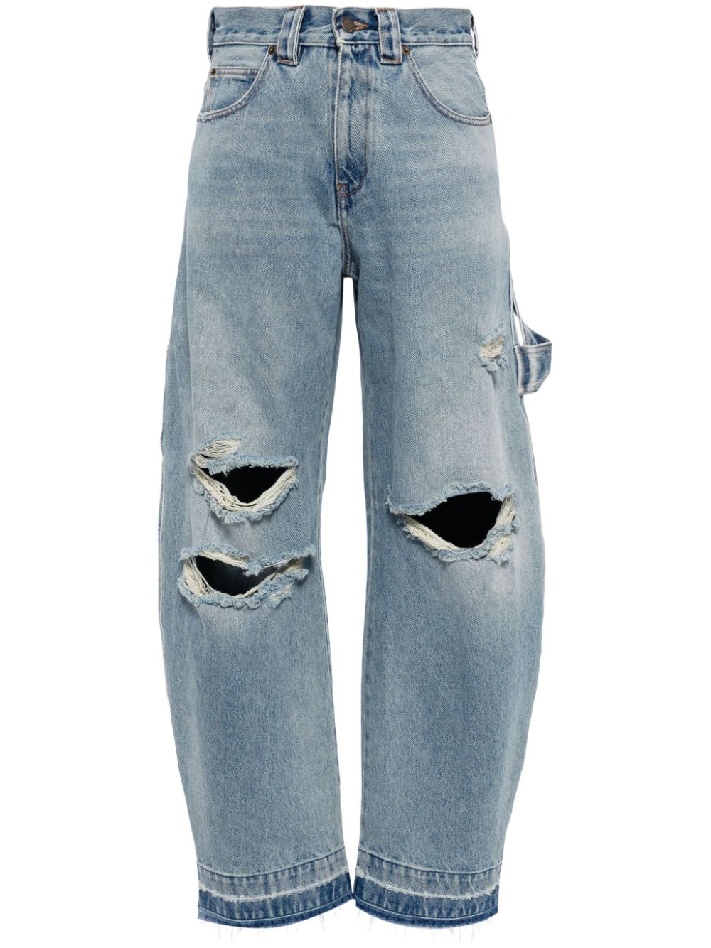 DARKPARK Weite Jeans im Distressed-Look - Blau von DARKPARK