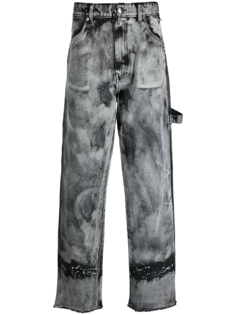 DARKPARK High-Waist-Jeans mit Bleach-Effekt - Schwarz von DARKPARK