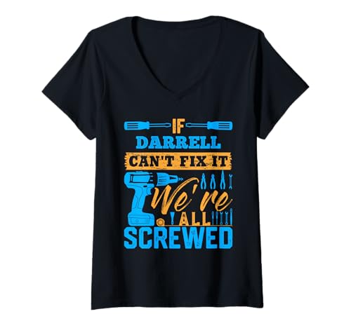 Damen Darrell T-Shirt Darrell Can't Fix It We're All Screwed T-Shirt mit V-Ausschnitt Damen Darrell T-Shirt Darrell Can't Fix It We're All Screwed T-Shirt mit V-Ausschnitt von DARRELL Designs By AKOKAY