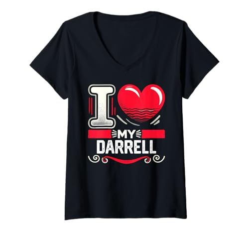 Damen Ich Liebe Meinen Darrell T-Shirt-Name Darrell T-Shirt mit V-Ausschnitt Damen Ich Liebe Meinen Darrell T-Shirt-Name Darrell T-Shirt mit V-Ausschnitt von DARRELL Designs By AKOKAY