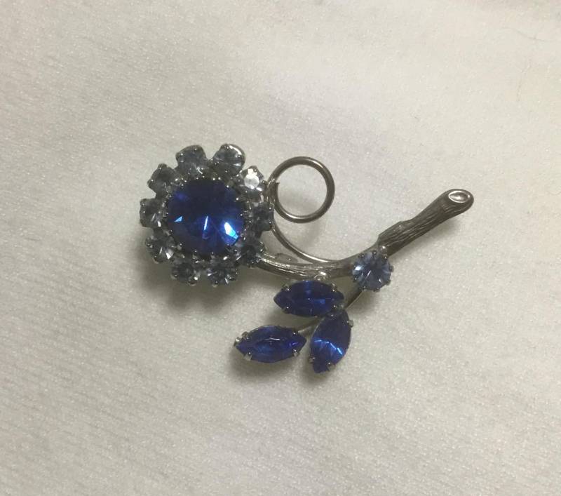 Blaue Und Silberfarbene Strass Brosche von DASAJUHAMA