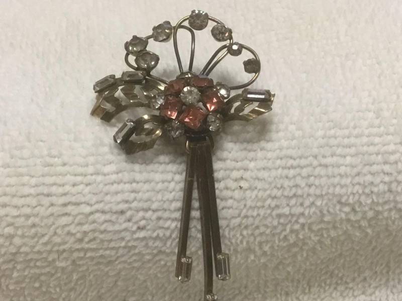 Signed Bar Jam Rosa Und Klare Strassbrosche von DASAJUHAMA