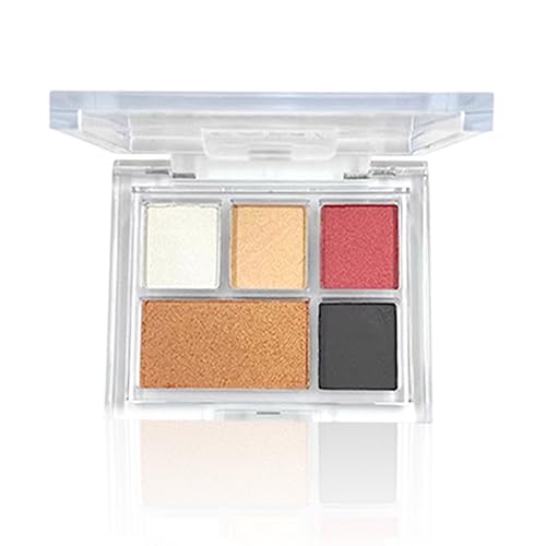 5 Farben Lidschatten Palette, Perlglanz-Lidschatten Schimmer Lidschatten Makeup Palette, Hochpigmentiertes Puder Langanhaltendes Übertriebenes und Kühnes Augen Makeup (1#) von DASAWADA