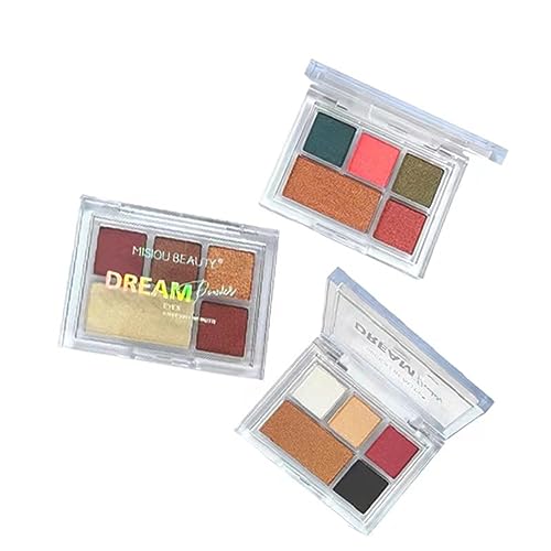 5 Farben Lidschatten Palette, Perlglanz-Lidschatten Schimmer Lidschatten Makeup Palette, Hochpigmentiertes Puder Langanhaltendes Übertriebenes und Kühnes Augen Makeup (3 Set) von DASAWADA