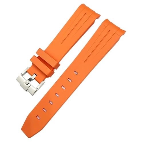 DASEB 20 mm Silikon-Gummi-Armband für Omega Rolex Submariner GMT Seamaster Speedmaster Moon Watch, buntes wasserdichtes Armband(Orange) von DASEB