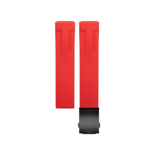 DASEB 20 mm Sport-Uhrenarmbänder aus weichem Silikon für Tissot T048.417 Uhrenarmband T-Race T-Sports-Uhrenarmbänder, wasserdichtes 21-mm-Armband aus weichem Gummi(Red Black buckle,21MM) von DASEB
