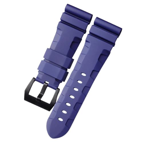 DASEB Ersetzen Sie das Silikon-Armband, für Panerai Uhrenarmband, 24 mm, 26 mm, Gummi-Armband, Sport, wasserdicht, Handgelenkgürtel(Blue-black,26mm) von DASEB