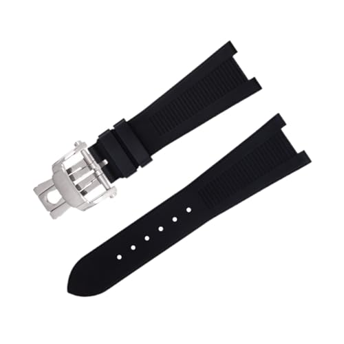 DASEB Für Nautilus Armband 5711/5712 Original Interface Armband 25-12 MM Für Patek Philippe FKM Fluorkautschuk Uhrenarmbänder Zubehör Strap(Black2) von DASEB