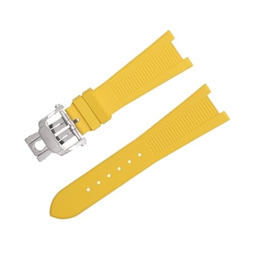 DASEB Für Nautilus Armband 5711/5712 Original Interface Armband 25-12 MM Für Patek Philippe FKM Fluorkautschuk Uhrenarmbänder Zubehör Strap(Yellow2) von DASEB