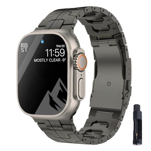 DASEB Titanarmband für Band Ultra 49 mm 45 mm 41 mm 38 42 mm 44 mm Metallarmband Correas Serie 8 7 6 SE 5 4 3 Armband-Uhrenarmbänder(Grey with Tool,38/40/41mm) von DASEB