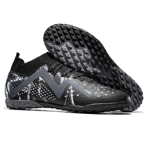 DASHANGYAN Unisex Fußballschuhe TF Indoor/Künstlicher Rasen - Mittlere Sohle mit Schnürung Fußballstiefel mit Leicht atmungsaktivem Mesh von DASHANGYAN