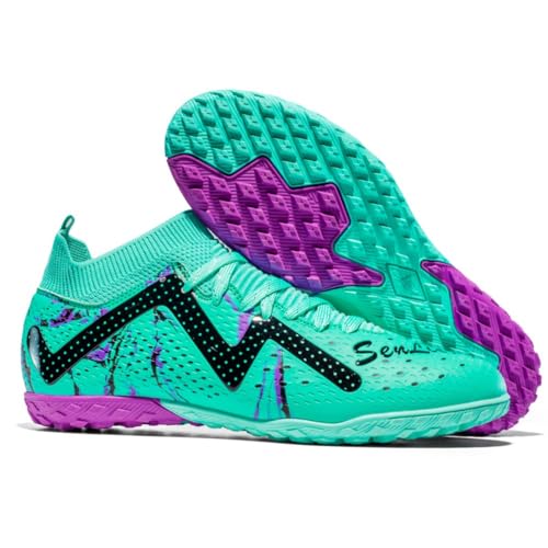 DASHANGYAN Unisex Fußballschuhe TF Indoor/Künstlicher Rasen - Mittlere Sohle mit Schnürung Fußballstiefel mit Leicht atmungsaktivem Mesh von DASHANGYAN