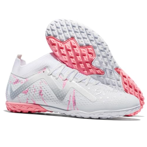 DASHANGYAN Unisex Fußballschuhe TF Indoor/Künstlicher Rasen - Mittlere Sohle mit Schnürung Fußballstiefel mit Leicht atmungsaktivem Mesh von DASHANGYAN