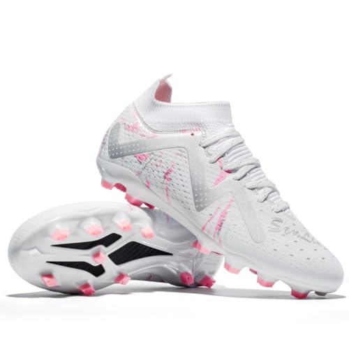 DASHANGYAN Unisex Fußballschuhe TF Indoor/Künstlicher Rasen - Mittlere Sohle mit Schnürung Fußballstiefel mit Leicht atmungsaktivem Mesh von DASHANGYAN