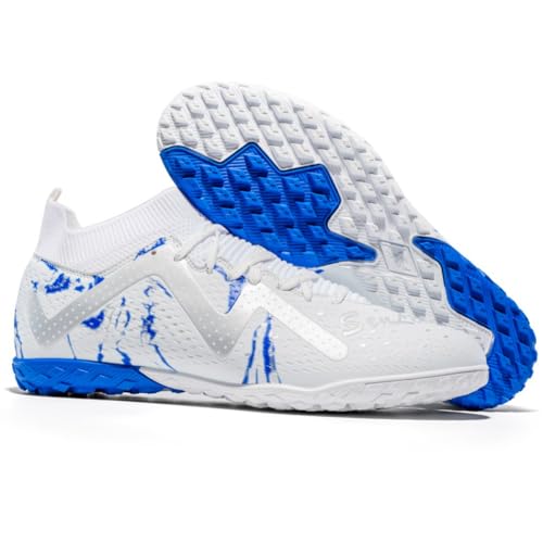 DASHANGYAN Unisex Fußballschuhe TF Indoor/Künstlicher Rasen - Mittlere Sohle mit Schnürung Fußballstiefel mit Leicht atmungsaktivem Mesh von DASHANGYAN