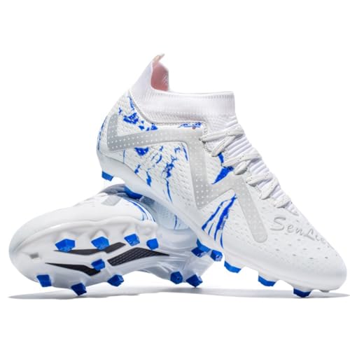 DASHANGYAN Unisex Fußballschuhe TF Indoor/Künstlicher Rasen - Mittlere Sohle mit Schnürung Fußballstiefel mit Leicht atmungsaktivem Mesh von DASHANGYAN